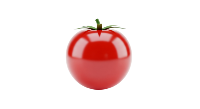 Red Tomato on Transparent Background Fresh Juicy Vegetable for Healthy Food