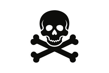 Jolly Roger pirate skull with crossbones illustration