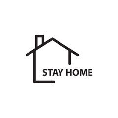 Stay home vector logo set vector linear illustration for web and app..eps