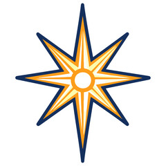 Fototapeta premium christmas star, christmas, festival, vector, transparent background, star, decoration, isolated, xmas, shape, object, celebration, icon, pattern, design, shiny, ornament