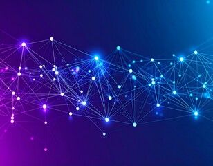 Abstract network graphic with glowing points and lines