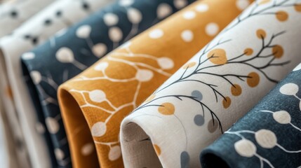Vibrant Scandinavian Patterns on Fabric Rolls