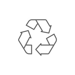 Recycling icon. Simple outline style. Recycle arrow, waste recycling innovation, reuse, reusable, ecofriendly environment concept. Thin line symbol. Vector isolated design. Editable stroke