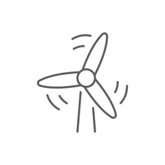 Wind turbine icon. Simple outline style. Windmill, wind power, alternative energy, generation, electricity, green technology concept. Thin line symbol. Vector isolated design. Editable stroke