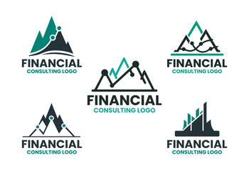 5 Financial Consulting Logo Set Modern Minimalist Business Brand Design