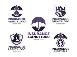 5 Insurance Logo Set Modern Minimalist Business Brand Design