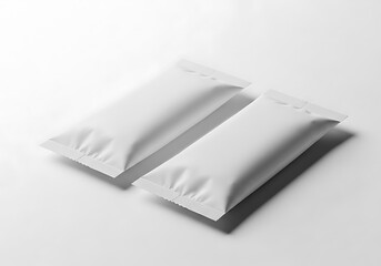 Blank Food Packaging Mockup, Two Identical Bags