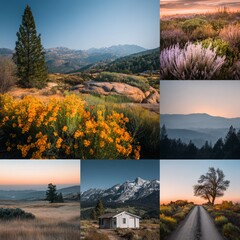 Scenic Mountain Landscape with Vibrant Wildflowers