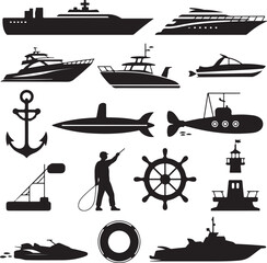 set of different ships