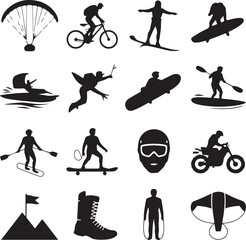 set of silhouettes of people