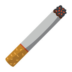 Cigarette butt icon in flat illustration style, cigarette butt vector icon for web isolated on white background, ideal for smoking related designs.