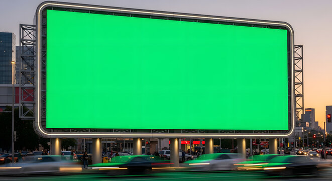 Close-up of a modern smartwatch with an analog dial on a person's wrist, featuring a blank green chroma key screen for custom application or time display mockups