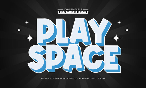 play space editable text effect for kids