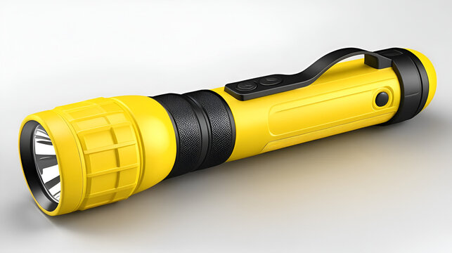 3D cartoon yellow flashlight torch