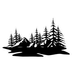 Fototapeta premium vector a snow mountain forest winter