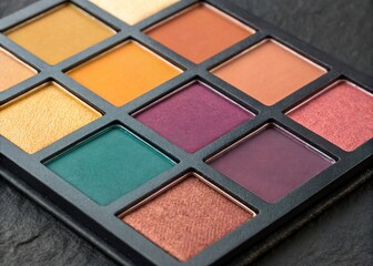 Fototapeta premium Close Up of a Colorful Eye Shadow Palette Makeup Beauty
