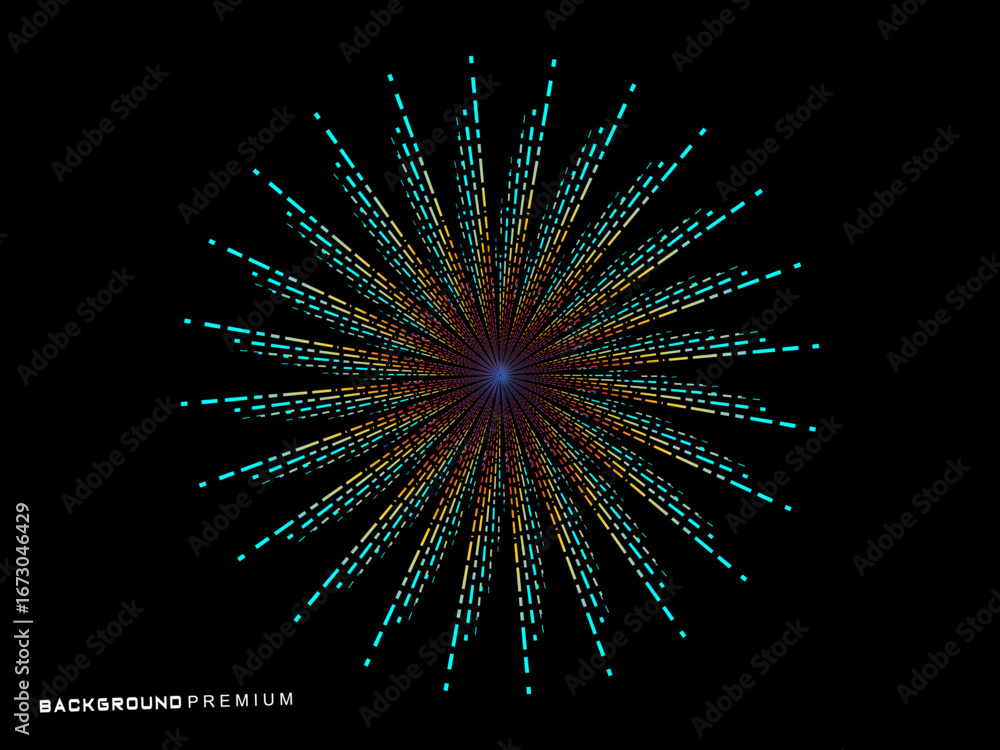 Poster music poster design background. electro sound cover template with dynamic abstract gradient circular