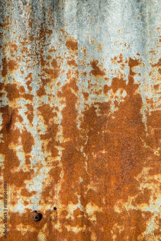 Poster grunge background pattern and texture of rusty tin roof. for graphic design, 3d rendering or banner 