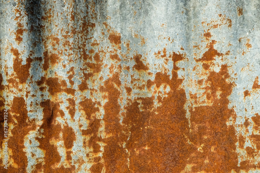 Poster grunge background pattern and texture of rusty tin roof. for graphic design, 3d rendering or banner 