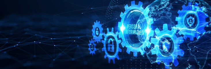 Safety concept: Personal Information on digital background. 3d illustration