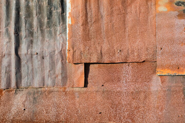 Grunge background pattern and texture of rusty tin roof. For graphic design, 3D rendering or banner background