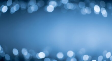 Serene blue bokeh abstract backdrop with sparkling light point effects