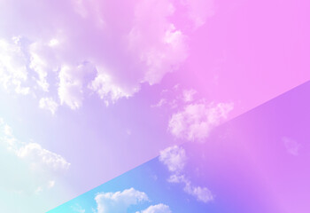 Sky and clouds in pastel tones.