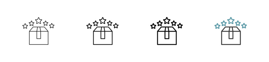 Outline style rating icon set. Available various sizes