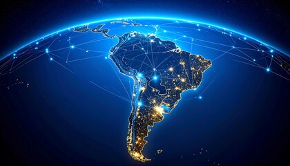 South America globe map