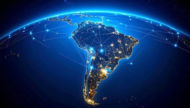 South America globe map