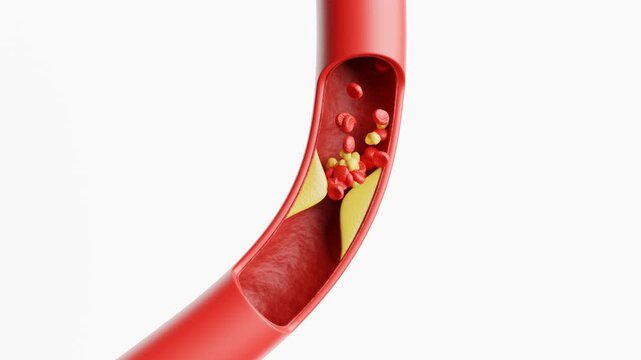 Coronary artery disease simulation. 3d animation
