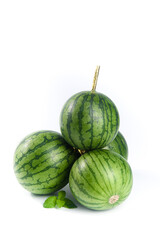 Fresh Selenium-Enriched Watermelons Isolated on White Background - Healthy Summer Fruit