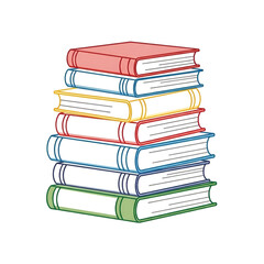 Stack of books education learning school knowledge flat lineal vector illustration