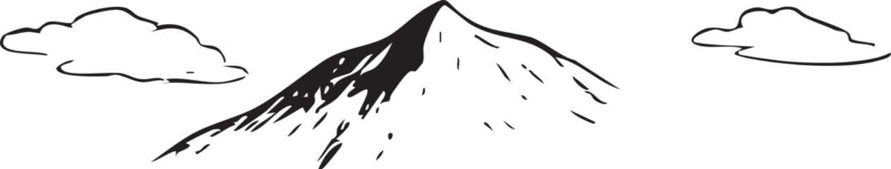 vector illustration of a silhouette hill 