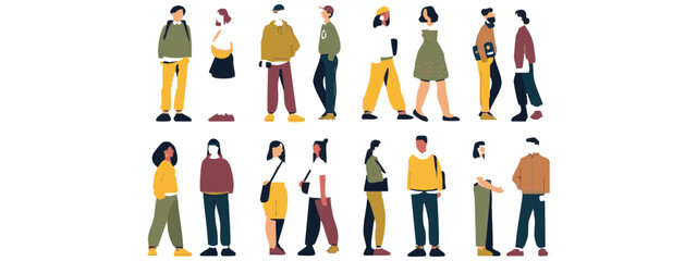 Diverse Crowd of People in Casual Attire