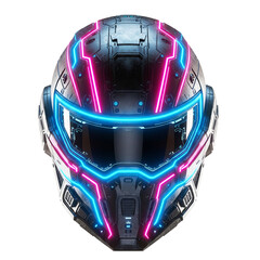 Cyberpunk Futuristic Helmet with Neon Lights