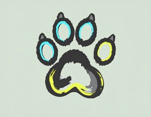 Abstract paw print graphic