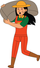 woman farmer character profession