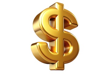 Obraz premium Shiny golden dollar sign symbol on a white background