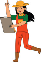 woman farmer character profession