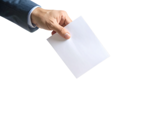 選挙_投票する_国民投票のイメージ素材|投票箱に投票用紙を入れる