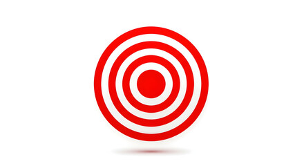 Red and White Target Illustration Concentric Circles Design