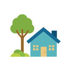 Fototapeta premium house tree logo vector illustration