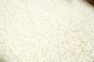 Wuchang Rice Grains on White Background - Fresh Asian Food Ingredient