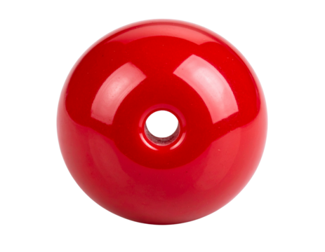  Classic Red Button Bead with Smooth Finish, Transparent Cutout PNG