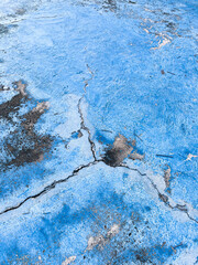 Old blue painted sports field floor for vintage background