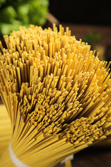 Raw Buckwheat Noodles from Guizhou China Standing in Bundle Ready for Cooking