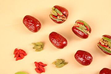 Red Xinjiang Date Walnut Sandwich Combo - Healthy Dried Fruit Nut Snack