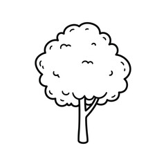 Simple hand drawn tree outline vector illustration for design projects vector