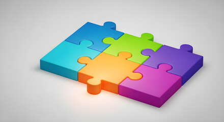 Interconnected Puzzle Pieces 3D Icon
